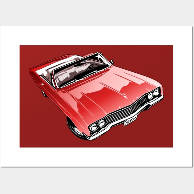 Red 65 Buick GS convertible Wall Art by ZoeysGarage